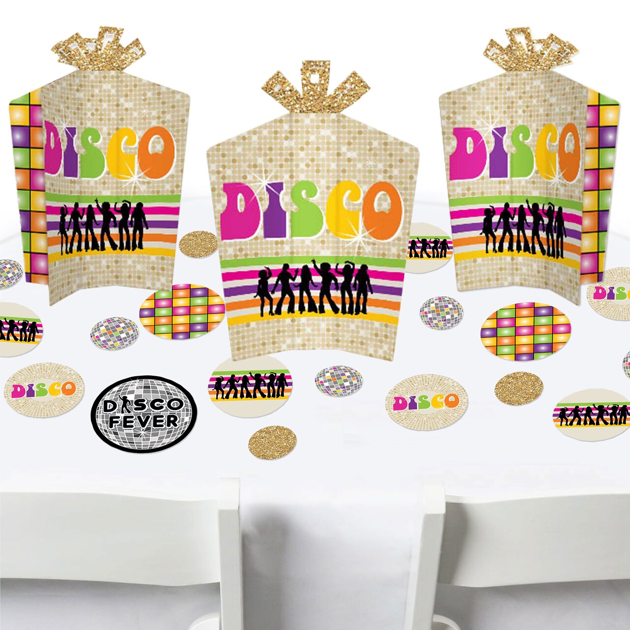 Big Dot of Happiness 70’s Disco - 1970s Disco Fever Party Decor and Confetti - Terrific Table Centerpiece Kit - Set of 30